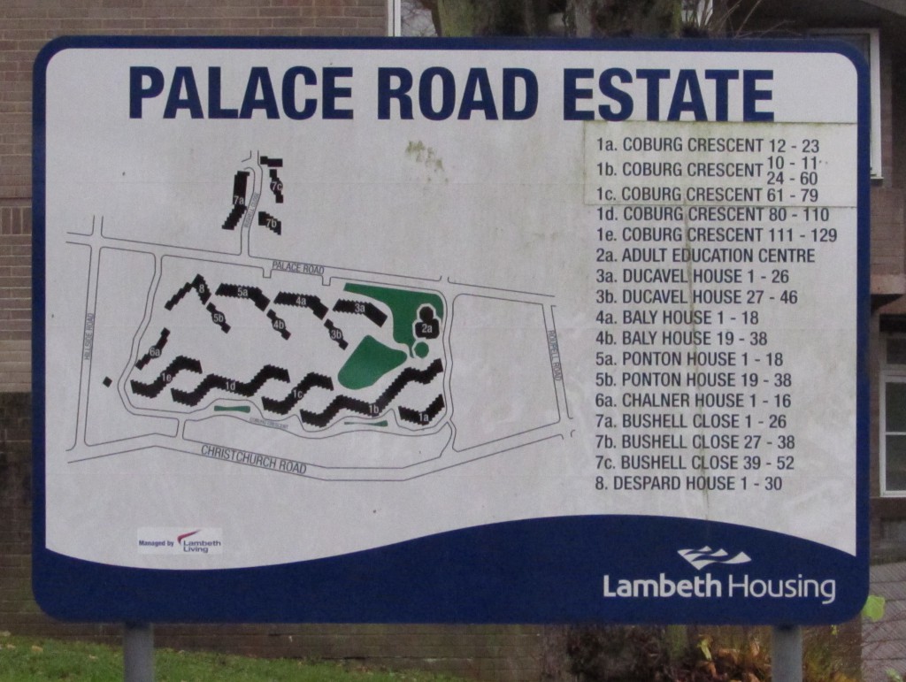 Palace Road Estate sign