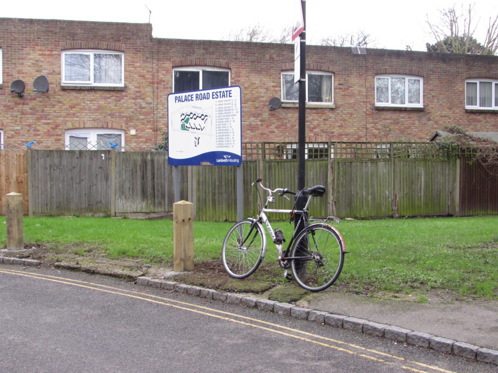 Bicycle locked to lamp-post