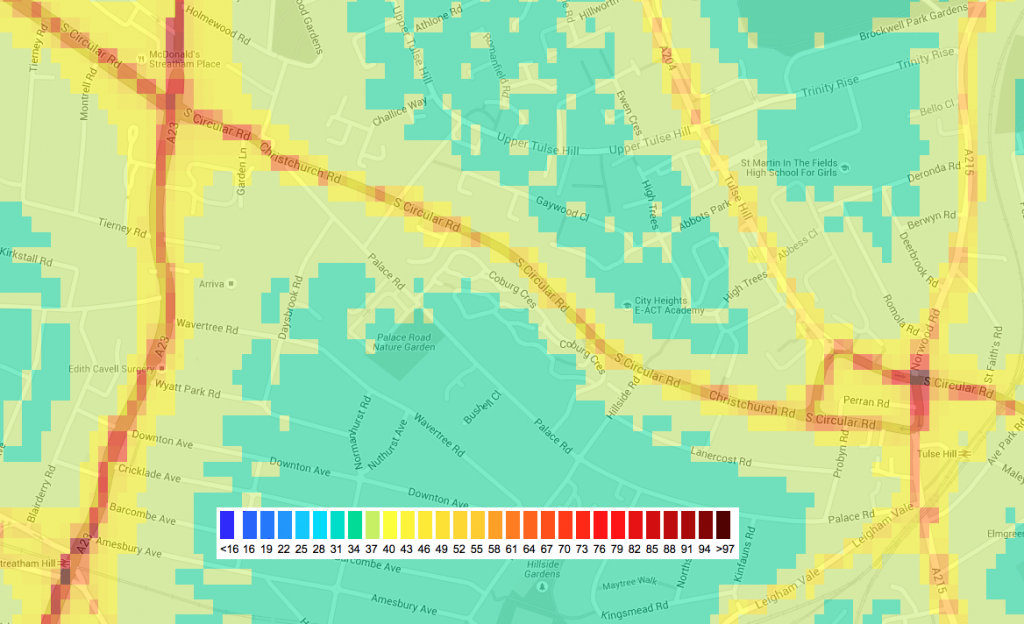 NO2 pollution map