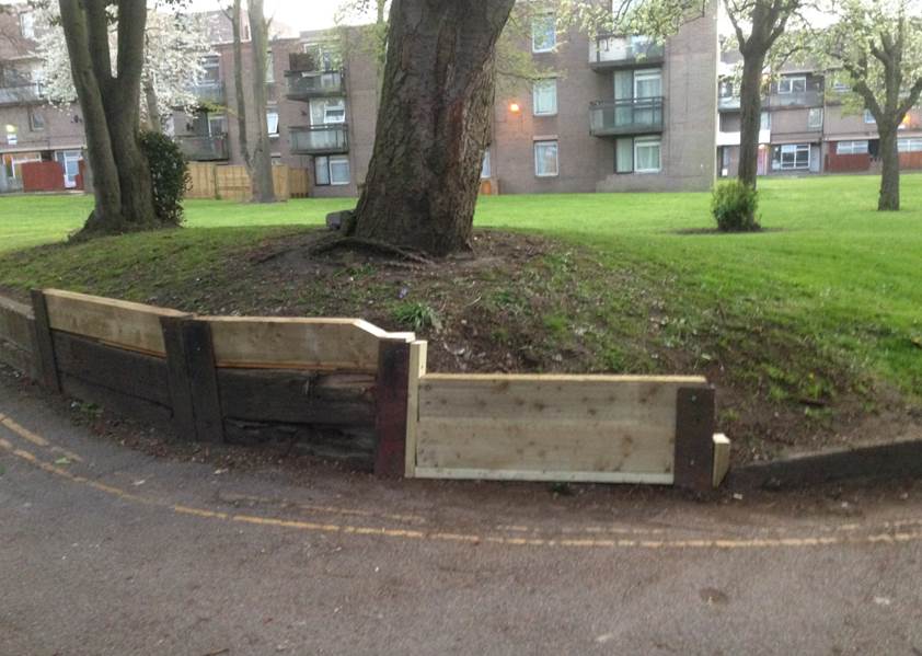 Replaced railway sleepers