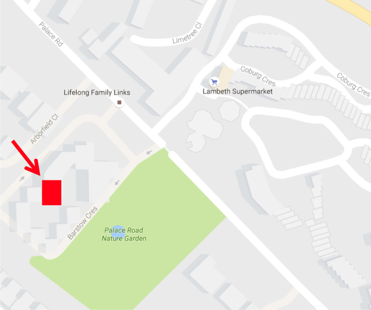 Map showing the location of Laburnum Hall